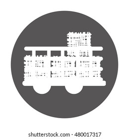 Straw conveyor wagon icon vector illustration design