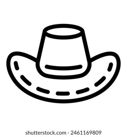 Straw cowboy hat icon outline vector. Rural farmer headgear. Western male accessory