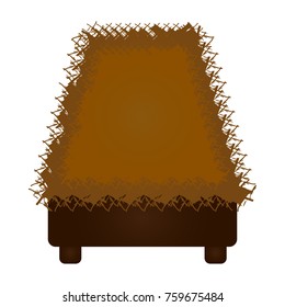 Straw cradle isolated on white background, Manger vector illustration