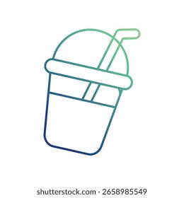 Icono de taza de paja con fondo blanco Vector Ilustración de stock