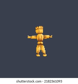 straw doll in pixel art style