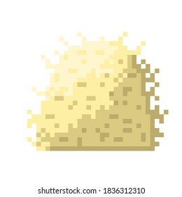 Straw farm pixel art. Vector picture.