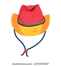 Straw hat flat icon design 