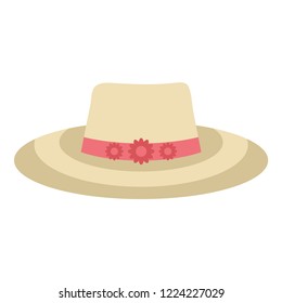 Straw hat flat icon. You can be used straw hat icon for several purposes like: websites, UI, UX, presentation templates, promotional materials, info-graphics, web and mobile phone apps.