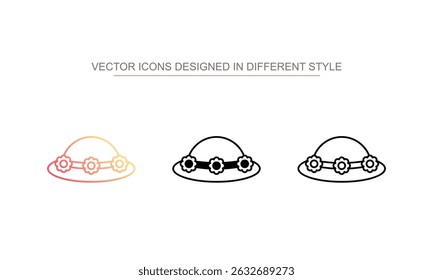 Design de ícone de chapéu de palha com ilustração de estoque de fundo branco