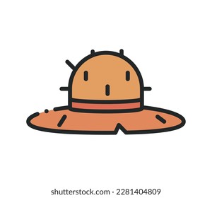 straw hat icon isolated design