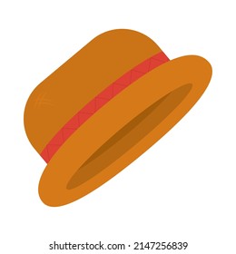 straw hat icon on white background