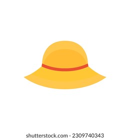 straw hat icon, on a white background, vector illustration