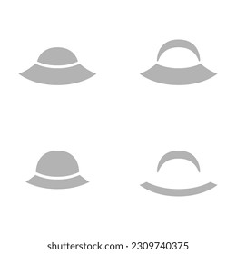 straw hat icon, on a white background, vector illustration