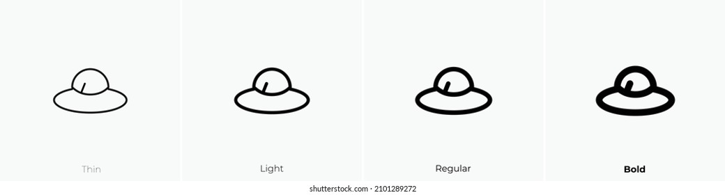 straw hat icon. Thin, Light Regular And Bold style design isolated on white background