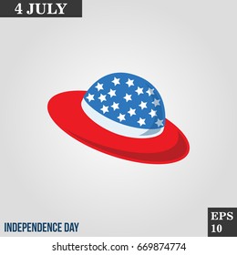 Straw hat icon in trendy flat style isolated on grey background. Usa independence day symbol for your design, logo, UI. Vector illustration, EPS10.