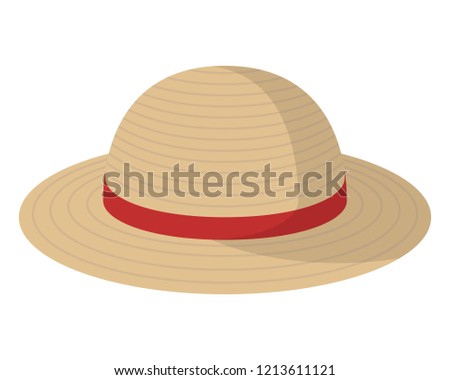Image, Stock Photo girl with straw hat among lavender fields