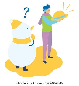 A straw hat is an illustration that represents a purchase in winter.