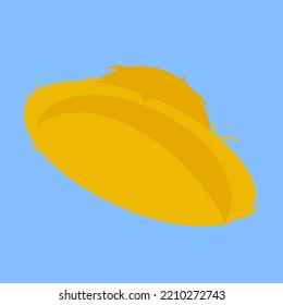 Straw hat, illustration, vector, cartoon