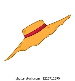 straw hat isolated illustration on white background