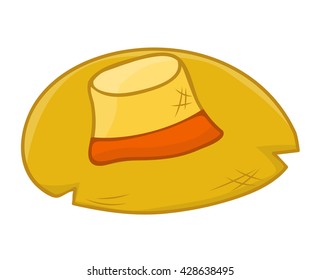 straw hat isolated illustration on white background
