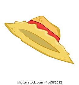 straw hat isolated illustration on white background