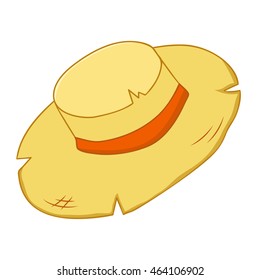 straw hat isolated illustration on white background