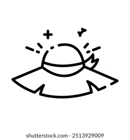 Straw Hat line icon vector illustration