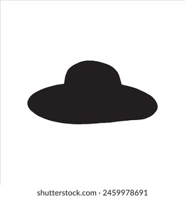Straw hat silhouette isolated on white background. Straw hat icon vector illustration design.