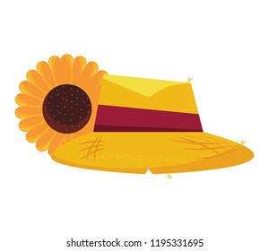 straw hat sunflower flower decoration