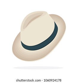 Straw Hat Vector Illustration Man Hat Stock Vector (Royalty Free ...