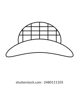 Straw Hat Vector Line Icon Design