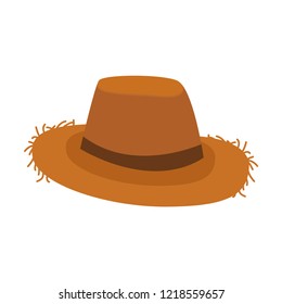 Straw hat. White background. Vector illustration. EPS 10.