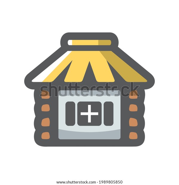 Straw Hut Home\
Vector icon Cartoon\
illustration