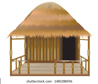 straw hut on white background vector design