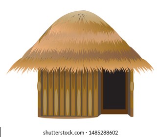 straw hut on white background vector design