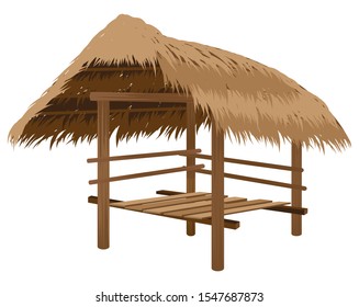 straw hut on white background vector design