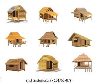 straw hut on white background vector design