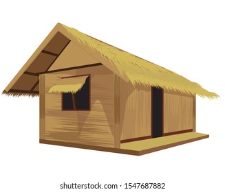 straw hut on white background vector design