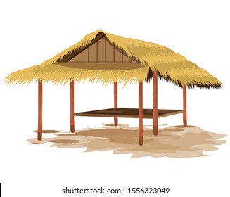 straw hut on white background vector design