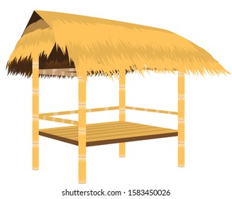 straw hut on white background vector design