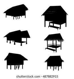 straw hut shape vector design