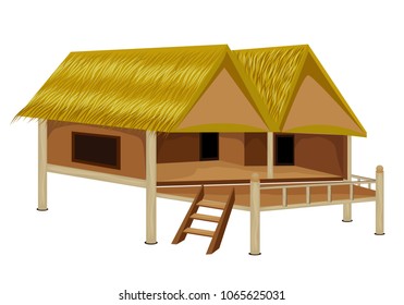 straw hut vector design