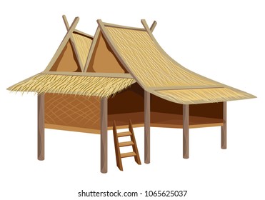 straw hut vector design