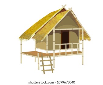 straw hut vector design