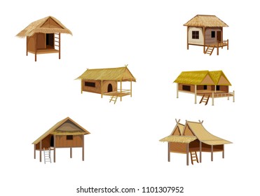 straw hut vector design