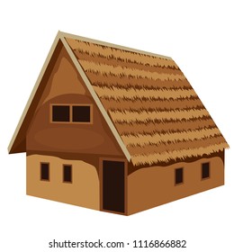 straw hut vector design