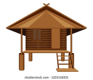 straw hut vector design