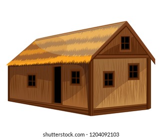 straw hut vector design