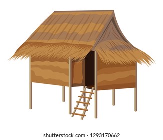 straw hut vector design