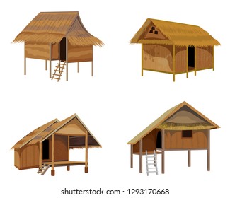 straw hut vector design