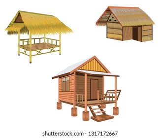 straw hut vector design