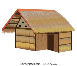 straw hut vector design