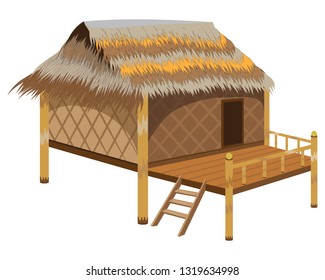 straw hut vector design