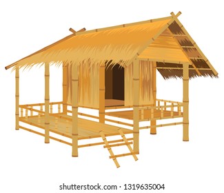 straw hut vector design